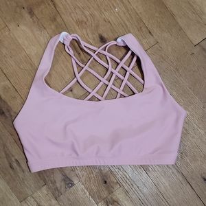Onzie pink cross back sports bra